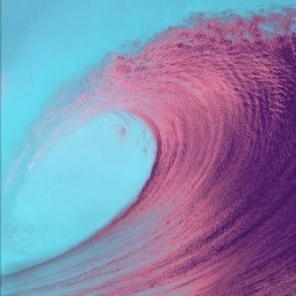 Blue pink high tide ocean wave high art print - Picture 2 of 2